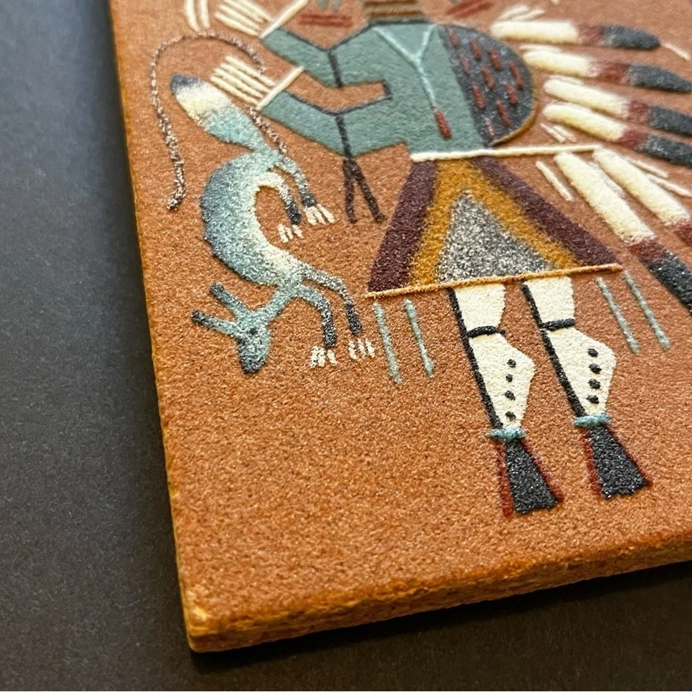 Navajo Sand Painting Hunchback Yei Native American Harvest Abundance Healing